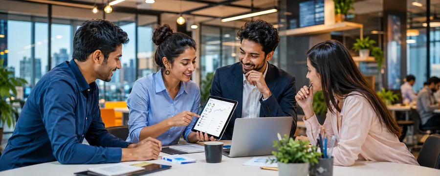 NBFC and fintech team using digital dashboards