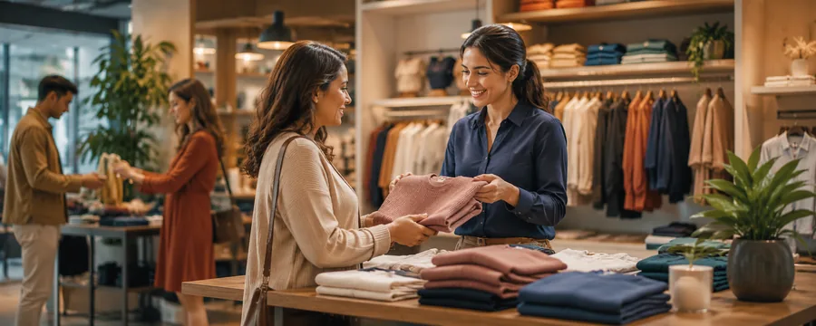 Retail customer service in a modern store