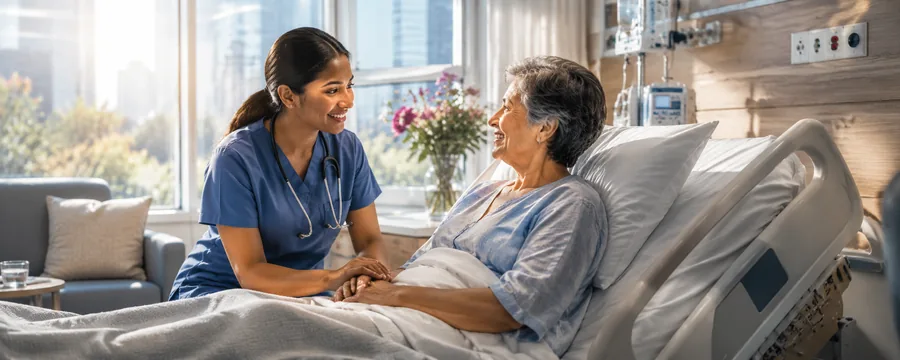 Healthcare professional supporting a patient