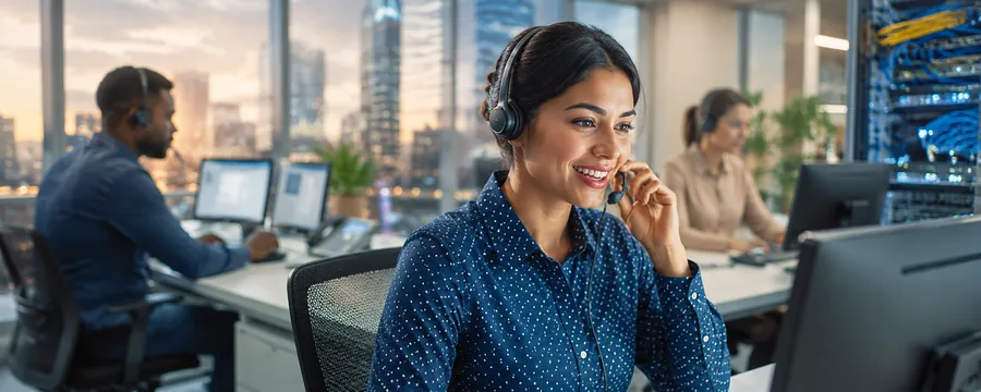 Telecom contact centre in action